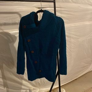 Teal cowl neck sweater